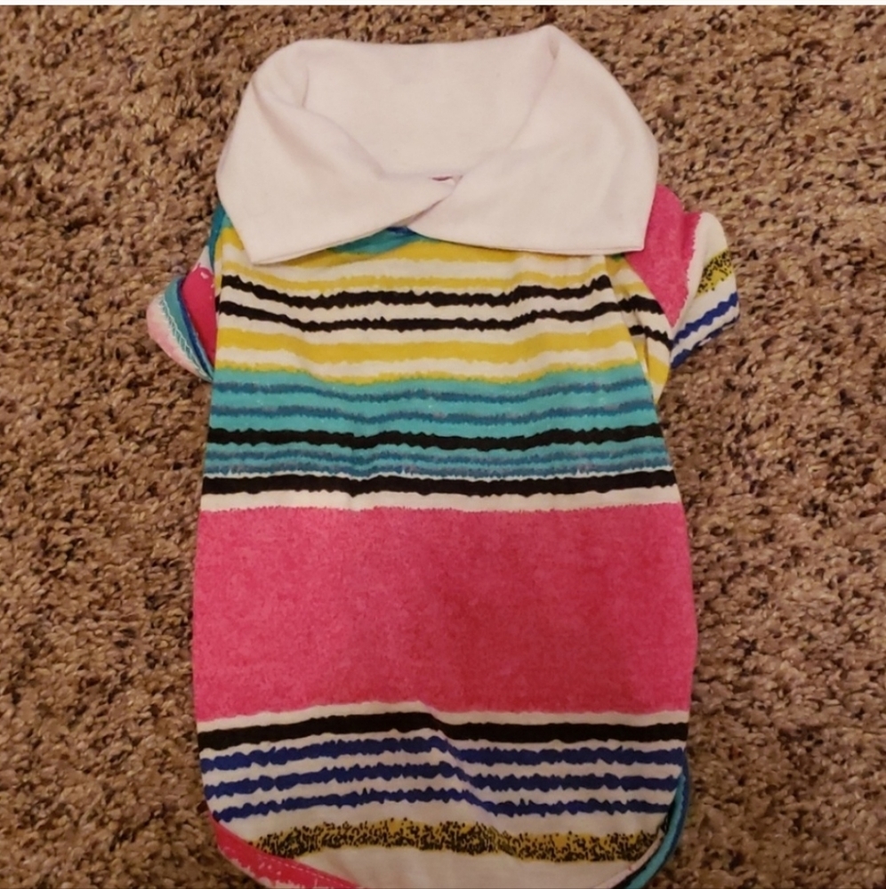Dog Collared Striped Top